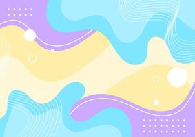 Pastel fluid background with lines and geometric. Flat design style. vector