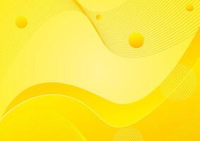 yellow abstract background with wavy lines vector