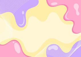 Flat design pastel background. Liquid shape with flowing lines. Soft and cute. vector