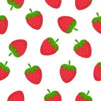 Seamless pattern with strawberries on a white background. vector