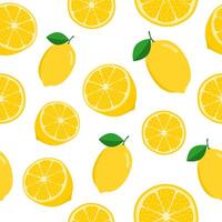 Seamless pattern with lemons on white background. vector