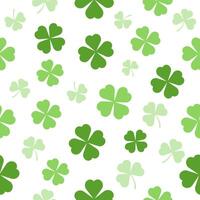 seamless pattern of green clover leaves on white background vector