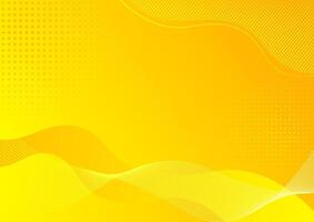 Yellow abstract background design with geometric wave and line vector