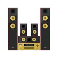Home theater speaker on white background. Flat style . vector