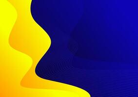 abstract background with yellow and blue waves vector