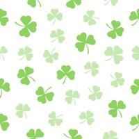 seamless pattern of green clovers on white background vector
