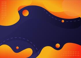 abstract background with orange and blue waves vector