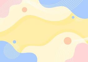 Flat design background . Bright pastel colored wave shapes, flowing lines. vector