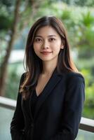 An asian woman in a business suit photo