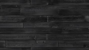 Black wooden planks arranged horizontally, showcasing a textured surface with varying shades of black and subtle wood grain patterns. photo