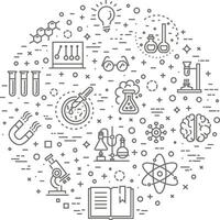 Modern thin line icons set of biochemistry research vector