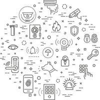 Simple Set of Home Security Related Line Icons vector