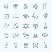 Outline icon collection - Symbols Of Hanukkah vector