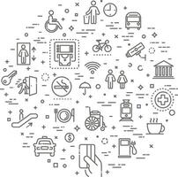 Simple Set of Public Navigation Related Line Icons vector