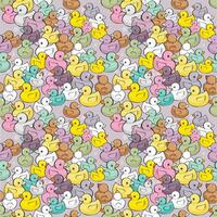 Seamless pattern with colorful baby ducks vector