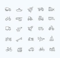 Transport icons, thin line design Transport icons, simple and thin line design vector