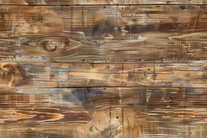 Weathered rustic wooden planks with a rustic texture. The wood features a mix of browns and grays, showcasing natural grain patterns and knots. photo