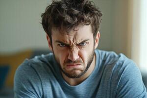 A man with a beard is looking at the camera photo