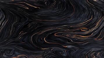Mesmerizing abstract pattern featuring swirling black and gold textures, creating a sense of depth and movement. Ideal for backgrounds or artistic designs. photo