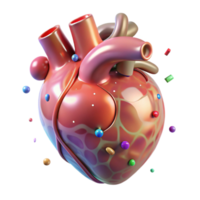 serene modern Human Heart Anterior View Transparent for Cardiology Graphics png