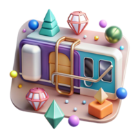 magnificent abstract Illustrated Subway Map with Icons Isolated for Visual Clarity original png