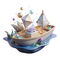 stunning creative Impressionist Boat on Water Cutout for Web Design high resolution png
