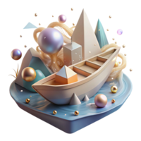 elegant abstract Impressionist Boat on Water Cutout for Web Design exclusive png