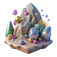 serene contemporary Impressionist Coastal Scene with Rocks Cutout for Design Elements genuine png