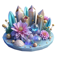 impressive modern Impressionist Flower Garden Transparent Background high resolution png
