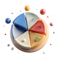 serene minimalist Infographic Pie Chart Transparent Background for Business Presentations high resolution png