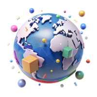 elegant artistic Infographic World Map Transparent for Global Data premium png