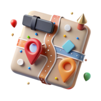 impressive traditional Map Navigation Interface with Search Bar Transparent for Travel Apps high resolution png
