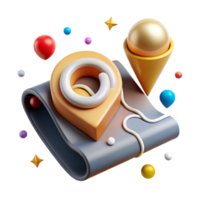 beautiful artistic Map Navigation Interface with Search Bar Transparent for Travel Apps premium png