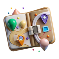 vibrant classic Map Navigation Interface with Search Bar Transparent for Travel Apps professional png