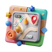 extraordinary artistic Map Navigation Interface with Search Bar Transparent for Travel Apps authentic png