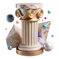 impressive abstract Marble Column Transparent Background Luxurious Design Asset premium png