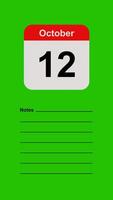 October 12, Green Screen Calendar Animation with Note Space video