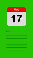 May 17, Green Screen Calendar Animation with Note Space video
