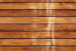 Polished panel wooden planks arranged horizontally, showcasing rich grain patterns and a warm, glossy finish. photo