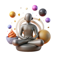 impressive rustic Meditation Silhouette Transparent Background for Mindfulness Apps detailed png