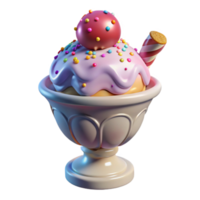 beautiful contemporary Melting Ice Cream Sundae Isolated for Dessert Art Projects premium png