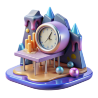 impressive artistic Melting Clock on a Desk Cutout Transparent Background professional png