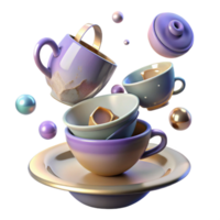 wonderful creative Melting Ice Cream Sundae Isolated for Dessert Art Projects high resolution png