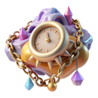 beautiful rustic Melting Clock on a Desk Cutout Transparent Background high quality png