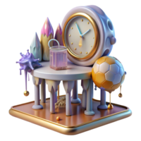 elegant classic Melting Clock on a Desk Cutout Transparent Background authentic png