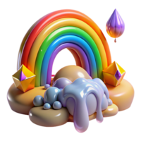 extraordinary minimalist Melting Rainbow Isolated Colorful Dreamscape high quality png