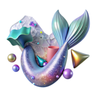 serene artistic Mermaid Tail Abstract Artistic Design Isolated authentic png