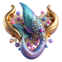 dramatic classic Mermaid Tail Baroque Ornate Design Transparent high quality png