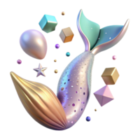 wonderful contemporary Mermaid Tail Design Element for Invitations Transparent Background genuine png