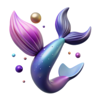 vibrant traditional Mermaid Tail Gradient Ombre Effect Isolated authentic png